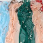 Bohemian Style Floral Printed Polyester Scarf For Women - Breathable Warm Decorative Long Shawl With Yarn-dyed Tie-dye Craftsman
