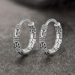 Retro Style Vintage Punk Unisex Hoop Huggie Hinged Earrings Casual For Women Men Vacation Birthday Gift 1PAIR
