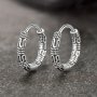 Retro Style Vintage Punk Unisex Hoop Huggie Hinged Earrings Casual For Women Men Vacation Birthday Gift 1Pair