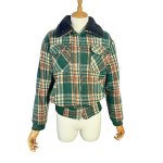 70S Vintage Plaid Wool And Sherpa Jacket - S