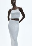 Rib-knit Skirt - Silver-coloured
