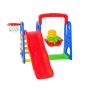 Outdoor Swing And Slide Set With Basketball Hoop For Kids