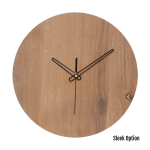 Quinn Wall Clock In Oak - 250MM Dia Cotton White Sleek Black Second Hand
