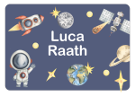 Ice Cream Tub School Label : Watercolour Space Blue