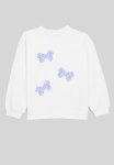PoP Candy Bow Print Sweat Top-white