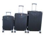 Smte Black Abs Hardshell 3-PIECE Luggage Set Spinner Wheels & Lock. With Keychain