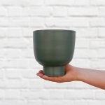 Shing Plinth Planter - Forest Green - 13CM