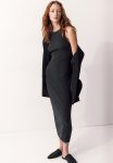 Ribbed Bodycon Dress - Black