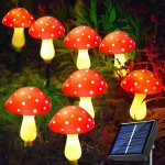 8PCS Solar Mushroom Lights Outdoor Garden Decoration 8 Modes Mushroom Night Lights For Garden Pathway Decoration Easter Hallowee