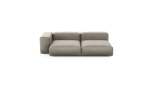 Two Module Chaise Sofa - Velvet - Stone - 241CM X 136CM