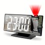 LED Mirror Large Screen Display Electronic Alarm Clock Projection Clock Multifunctional Smart Luminous Clock USB Digital Alarm Clock