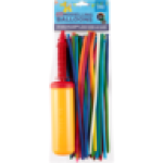 Assorted Modelling Balloons & Pump 61 Piece