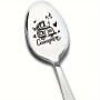 1PC Funny Happy Camper Spoon Engraved Stainless Steel For Women Men Best Teaspoon Coffee Camping Spoon Gifts For Camper Birthday Christmas