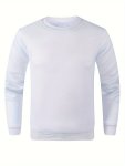 Men's Crew Neck Sweatshirt Spring Autumn Solid Color Pullover Loose Casual Long Sleeve For Spring Fall