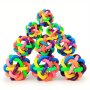 Durable Rubber Dog Toy With Colorful Bells - Interactive Squeaky Ball For Puppies And Dogs