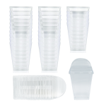 150ML Clear Dessert Cups With Lids 25 Pack
