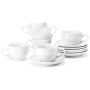Porcelain Cappuccino Coffee Latte Cups Set With Saucer - 12PCS