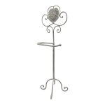 Antique Standing Toilet Roll Holder With Heart White