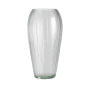 24.5CM Glass Embossed Textured Vase - Transparent
