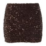 Chocolate Brown Sequins MINI Skirt