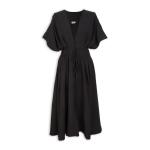 Black Double Tie Midi Dress