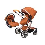 3 In 1 Brown Egg Stroller Set & Car Seat
