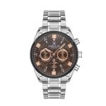 Multifunction Stainless Steel Brown Dial Watch