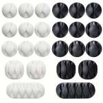 24 Pcs Cable Clip Acrylic Adhesive Charger Cord Holder Wire Organizer For Desk Wall Car Nightstand And Office Cable Management B