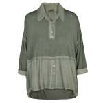 2-TEXTURED Overdyed Top - Olive Free