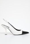 Niles Court Heel - White & Black