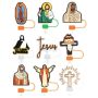 Jesus Christ Straw Covers Christian Gift For Church Christmas & Easter 9 Piece