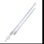 Smte Expandable Curtain Double Rod With Twisted Cage Finial 2M White With Keychain