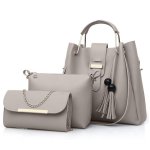 Focusbags Synthetic Leather Handbag Set Of 3