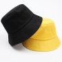 Solid Color Bucket Hat Men's And Women's Versatile Trendy Hip Hop Basin Hat Spring Summer Flat Top Fashion Sun Protection Sunshade Hat