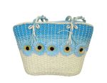 Fino Straw /beach Bag With Front Flower Detail