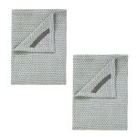 Ridge Set Of 2 Tea Towels - Lily White agave Green