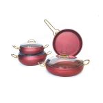 Elite Ruby 7 Piece Cookware Set Red