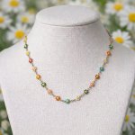 Multi-colour Gold Stainless Steel Daisy Necklace