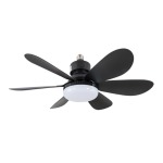 MINI Screw In Black Or White Ceiling Fan With Light And Remote - Screws Into E27 Lamp Holder - Cream