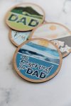 Four Wooden Coasters "sa Landscapes" - English