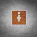 Toilet Female Sign D01 - Rust - Powder Coated Aluminum