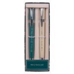 Pen And Pencil Set - Be Still And Know & I Am With You Green And Cream
