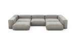 U-shape Sofa - Velvet - Light Grey - 377CM X 220CM