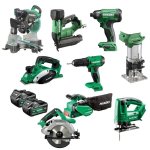 Hikoki Cordless Multivolt Wood Combo With Free Batteries 9 Piece