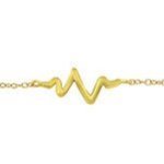 Mira Gold Plated 925 Sterling Silver Heart Beat Bracelet Dainty 16-18CM Adjustable