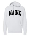 Wild Bobby State Of Maine College Style Black Fashion Unisex Midweight Pullover Hooded Sweatshirt White Large