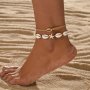 Boho Shell Wooden Beaded Ladies Anklet Set Beach Foot Jewelry