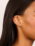 Goldair Gold Plated Sterling Silver & Black Enamel Double Hoop Earrings