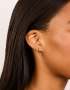 Goldair Gold Plated Sterling Silver & Black Enamel Double Hoop Earrings