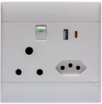 PS685USBC 4X4 USB Type A & C + Sa + Euro Switched Socket Outlet - Graphite